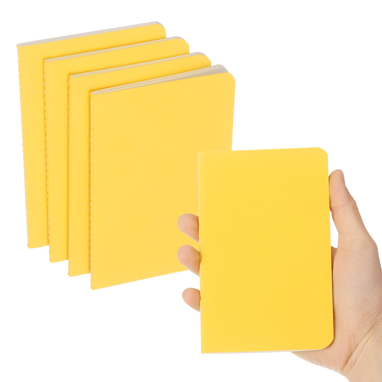 PATIKIL 6 Pack A6 Notebook, A6 Journal Mini Notebook Pocket Kraft Memo Notepads Lined Sketchbook Small 3.5x5.5 Inch 30 Sheets for Men Women Office Supplies Purse Travelers, Gold