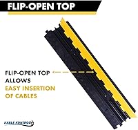 Vista 6 de Kable Kontrol Atlas - Rampa protectora de cable resistente, 2 canales, 1 unidad, 40 pulgadas de largo, negro y amarillo, capacidad de 24,000 libras