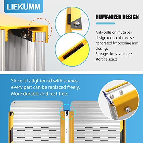 LIEKUMM Rollstuhlrampe Klappbar 91 cm, 300 kg Tragkraft, Rollstuhlrampe für Treppen & Türschwellen, Auffahrrampe Rollstuhl aus Aluminium, Rampe für Rollstuhl Zuhause
