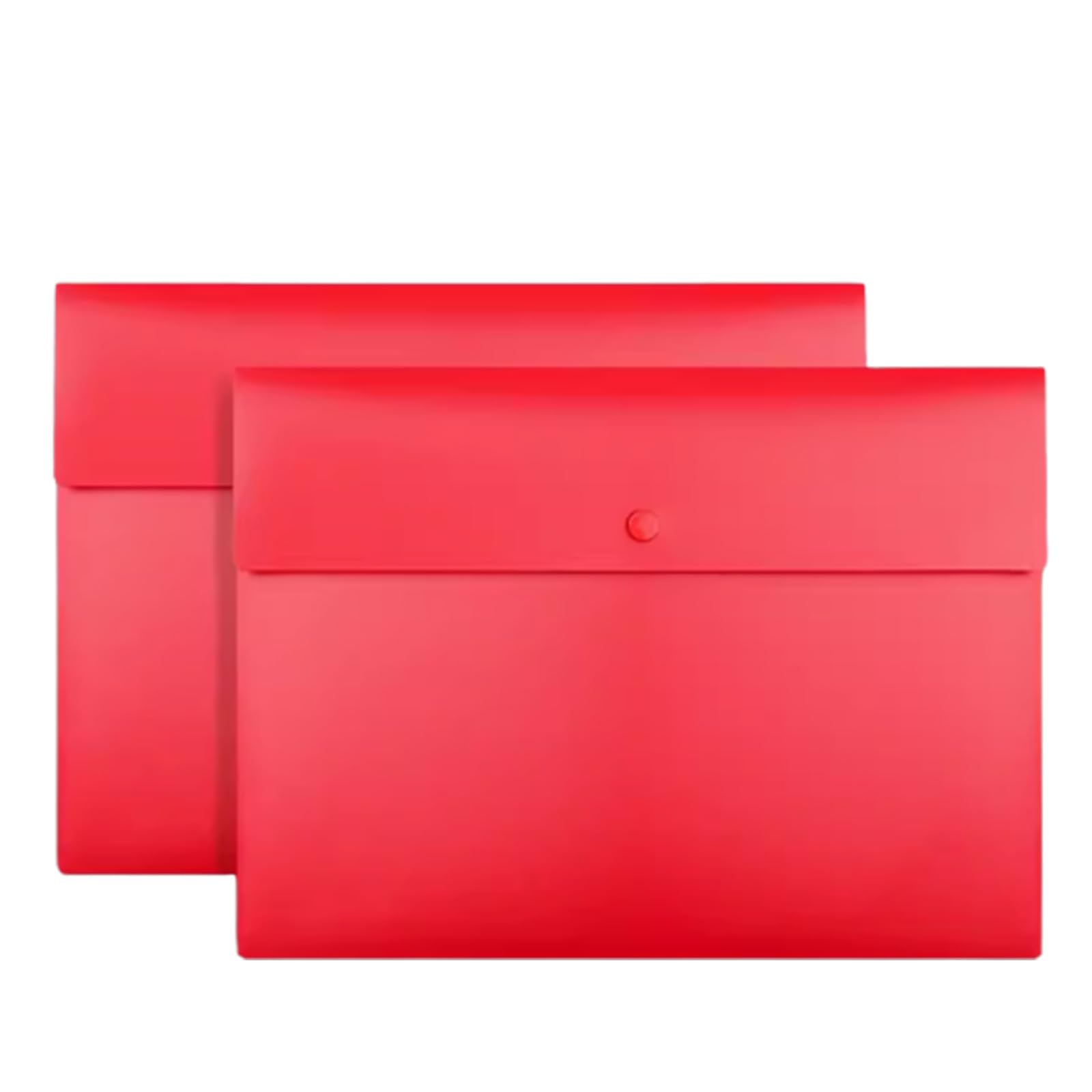 Cartelle, Portafogli in plastica A4 Cartelle porta documenti con buste organizer bottoni 2 pezzi Multicolor(Red)