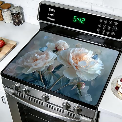 Image of Stove Guard Mat for Electric Stoves -Heat-Resistant Protector, Non-Slip Kitchen Counter Mat Stylish Kitchen Decor (Flower D)