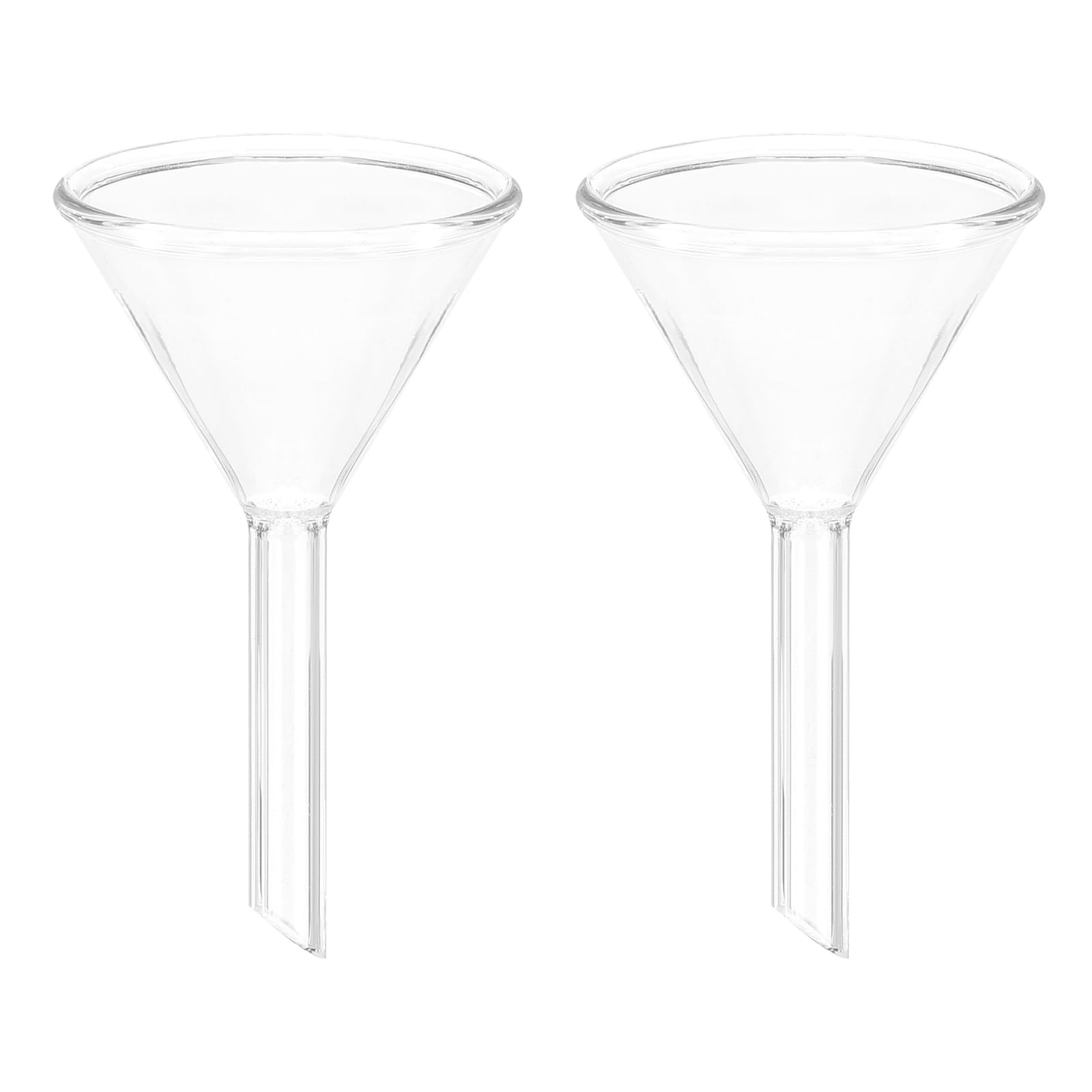 PATIKIL 45mm Imbuto In Vetro, 2 Pezzi Imbuto Scientifico In Vetro Borosilicato A Parete Spessa Con Gambo Corto Per Riempire Bottiglie Uso Domestico Laboratorio Cucina