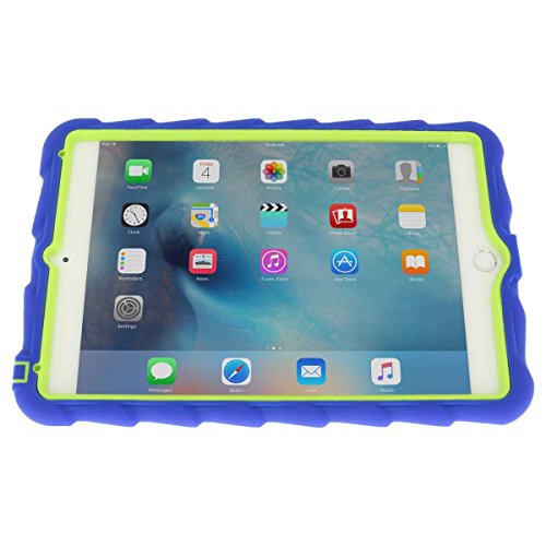 Gumdrop Hideaway Case with Kickstand for The Apple iPad Mini 4 Tablet for K-12 Students, Teachers, Kids - Royal Blue/Lime, Rugged, Shock Absorbing, Extreme Drop Protection