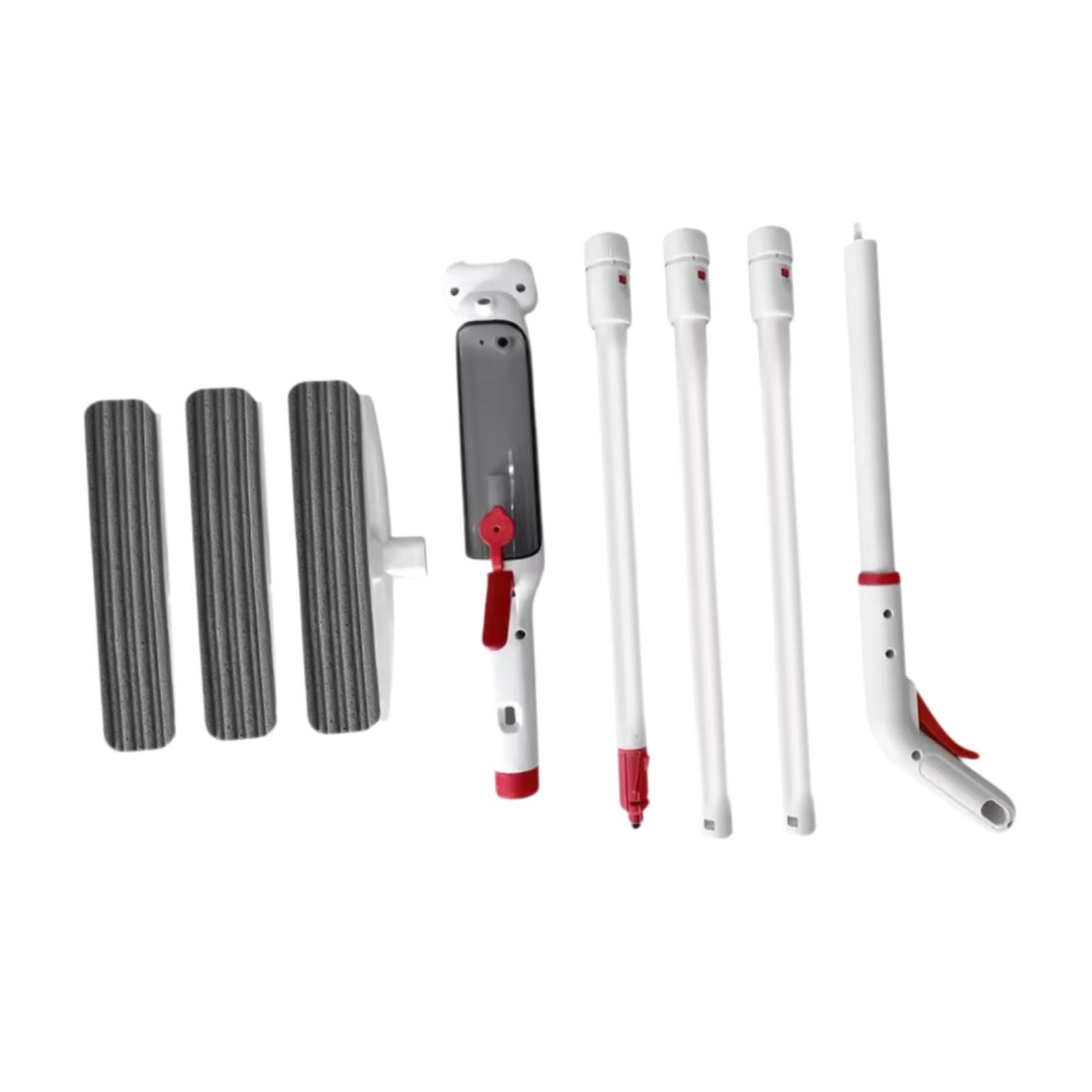 Limpiador de Ventanas Limpiacristales Kit de Limpieza de Vidrios con Pulverizador Recogedor de Agua Barra Telescópica Reutilizable Adecuado para Limpi, 24 Cm X 190 Cm