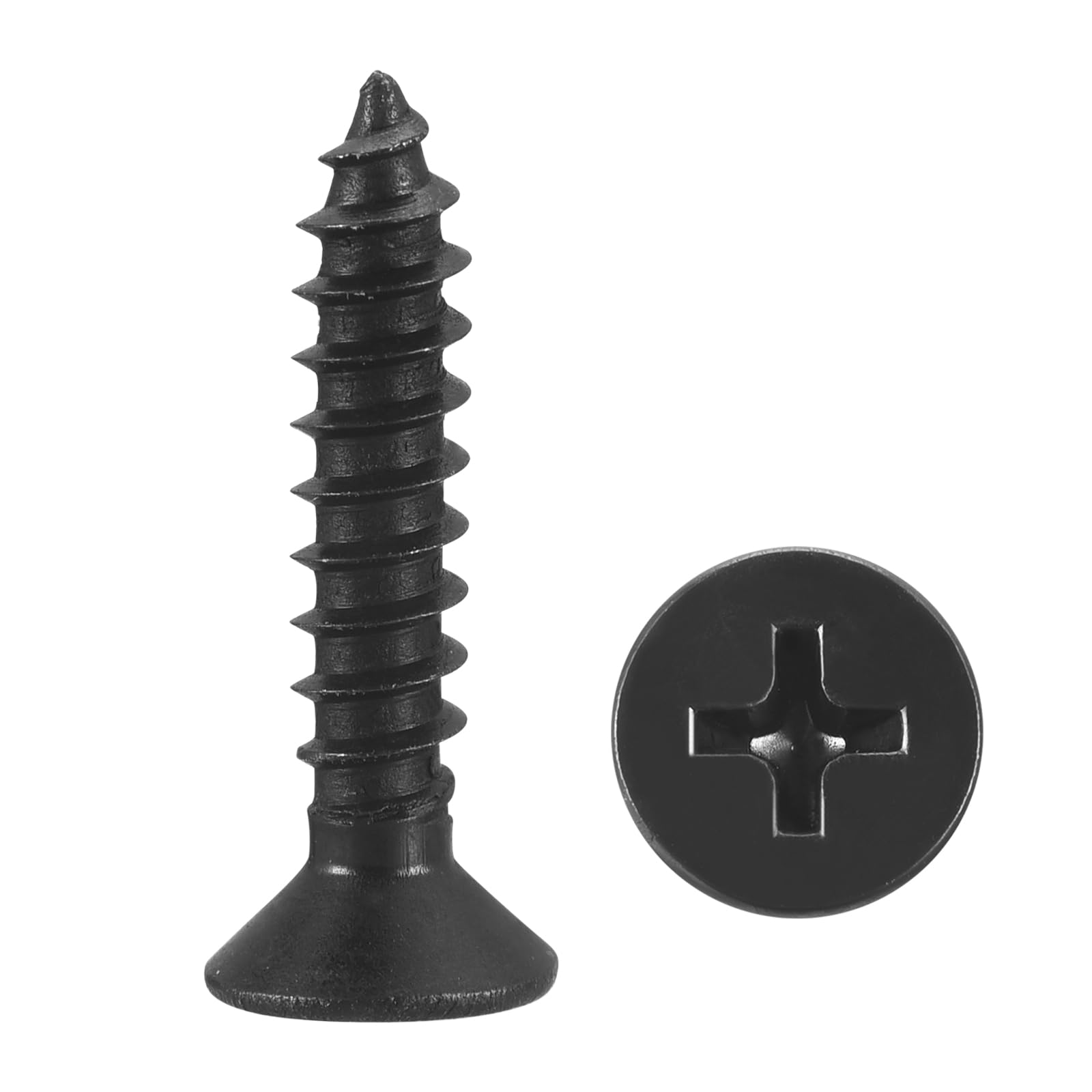 METALLIXITY Countersunk Phillips Wood Screws (#6x3/4") 330Pcs, Carbon Steel Coarse Thread Phillips Drive Flat Head Wood Screws - for Furniture Installation Repair, Black — image 1