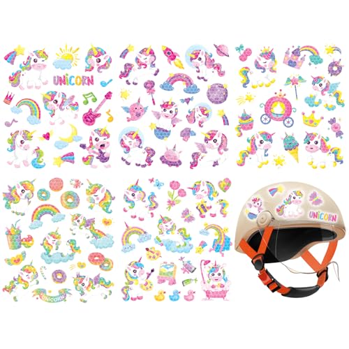 Autocollants Réfléchissants, Lot de 5 Autocollant Velo Licorne Autocollants, Vélo Nuit Réfléchissant Sécurité Décoration, Imperméables Réfléchissants Sticker...