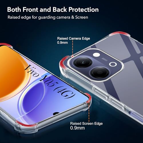 Image of Jkobi Shockproof Crystal-Clear Back Cover for Vivo Y05 4G | Vivo T5 Lite 5G (Anti Yellow Case | Drop & Camera Protection | Hard Polycarbonate)