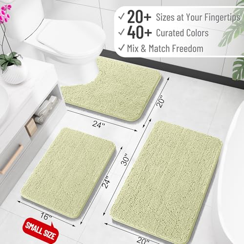 Image of OLANLY Bathroom Runner Rugs 59x20, Soft Absorbent Chenille Bath Rugs, Rubber Backing Quick Dry, Machine Washable Long Bath Mats for Bathroom Floor, Tub and Shower, Home Decor Accessories, Vanilla