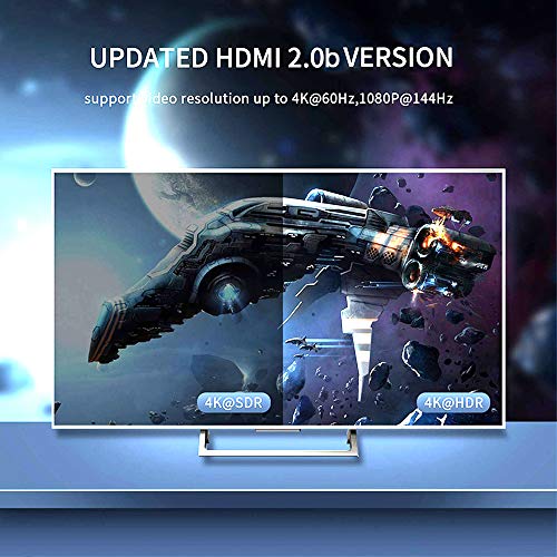 Image of DHIVIS 4K Optical Fiber HDMI 2.0b,10 Meters, Speed 18Gbps- 4K 60hz - HDCP 2.2, HDR 10 and Dolby Vision, (Pixel Series)