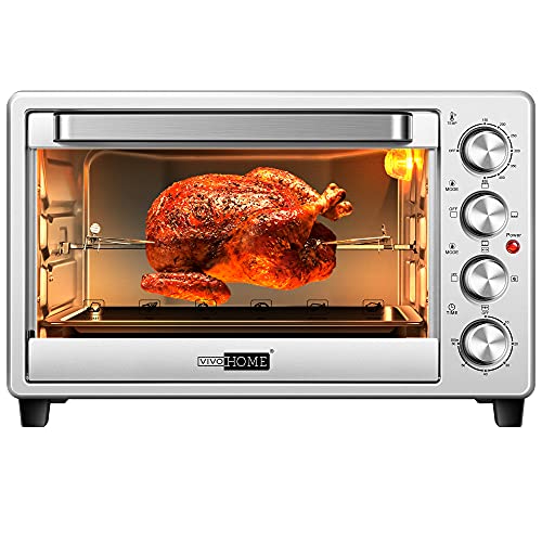 VIVOHOME Convection Toaster Oven 6 Slice 1600 Watts, Easy To Operate, â€‹Extra-Large 37QT, Stainless Steel, Silver