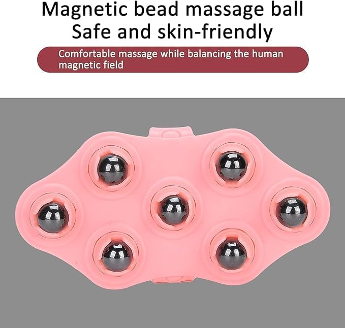 Emcapt 3D 7 Roller Massager Manual Hand Roller Massager Glove With Balls 360 Rotation Ball Muscle Relax Slimming Massage Glove Full Body Massager Finger Roller Ball Massage Roller(D2), Multicolour