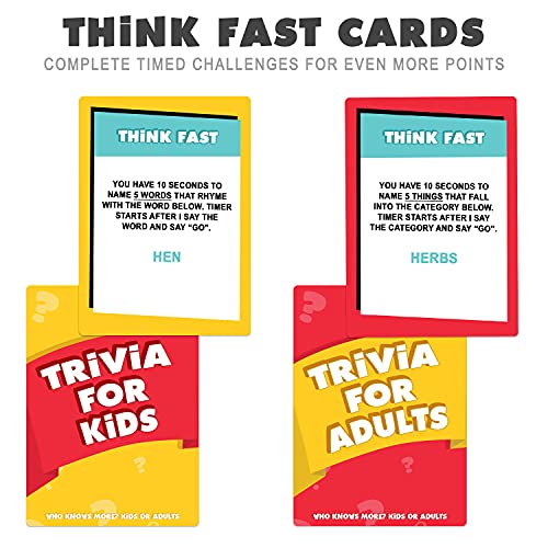 Who Knows More? Kids Or Adults - The Ultimate Trivia Game For Kids, Teens And Adults - A Fun Family Party Game #TOP3