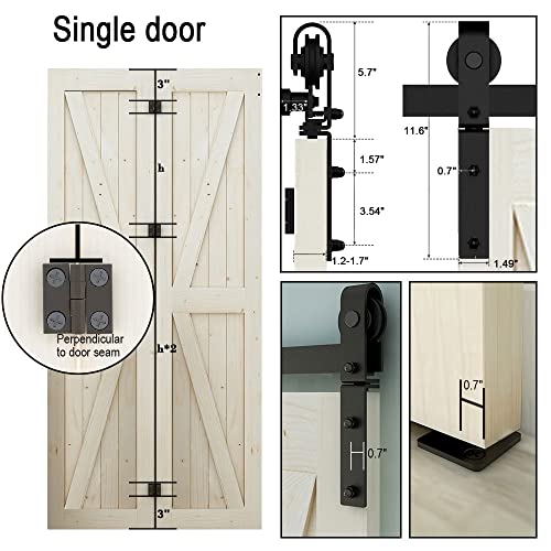 Ltiyitl 4Ft Bi-Folding Sliding Barn Door Hardware,Smoothly And Quietly-Heavy Duty -Simple And Easy To Install For 2 Doors Hardware Kit,Basic"J"[No Door ] #TOP5