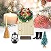 TANCUDER 7 Pezzi Set di Accessori Casa delle Bambole di Natale in Miniatura Decorazione Natalizia Porta Elfo Natalizi con Stivali, Tappeto, Scopa, Albero di Natale, Ghirlanda, Lucerna e Porta in Legno