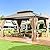 VIWAT 10x12 FT Hardtop Gazebo with Aluminum Frame, Galvanized Steel Double Roof Gazebo with Nettings and Curtains, Permanent Outdoor Metal Pavilion for Patio, Deck, Lawn and Garden