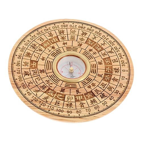 Brújula Feng Shui multifuncional tradicional de madera miniatura 1