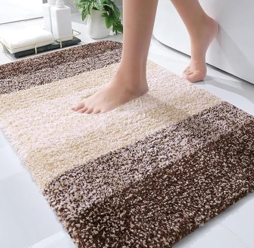 Image of How Nice Door Mat for Bedroom,Bathroom,Kitchen,Home,Entrance,Room Mats,Foot Matt,Floor mat,Main Door,Rug Non Slip Mats,Door Mate,Floor Mat Soft Door Mat,Door Matt (Stripe Mat Brown)