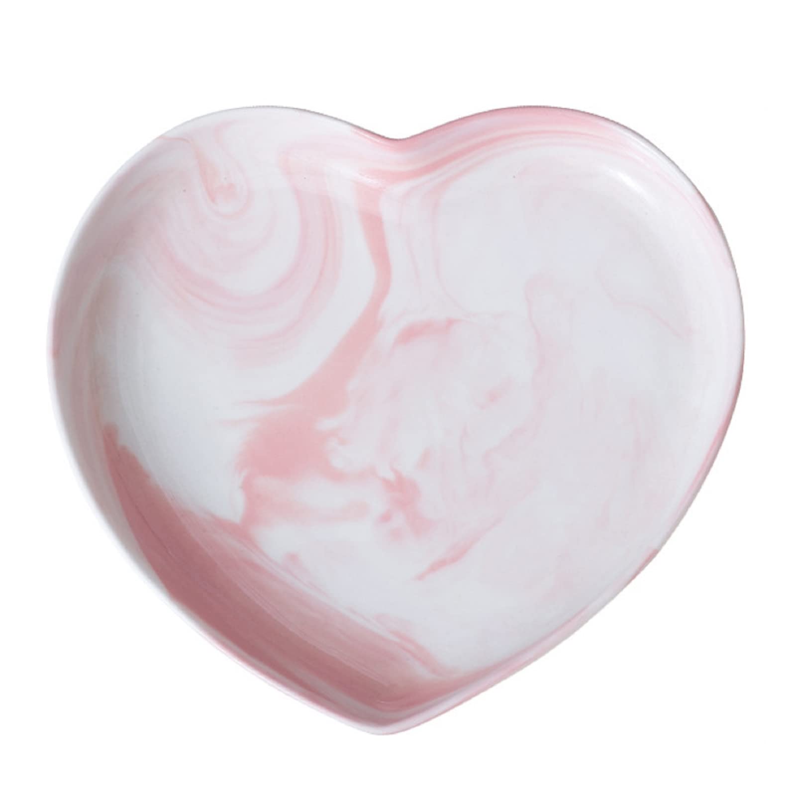 EdirFtra Ceramic Plates, Pink Party Paper Plates, Heart Dessert Plates, Ceramic Heart Shaped Food Dish, Fruit Plates, Salad Plates, Snack Appetizer Serving Tray,22.3cm