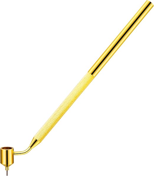 PAGOW Detailing Fine Line Fluid Writer Paint Applicator Pen, 0.7 mm Gold Brass Construction Slanting Tip Perfect for Rock Chips and Scratch Repair