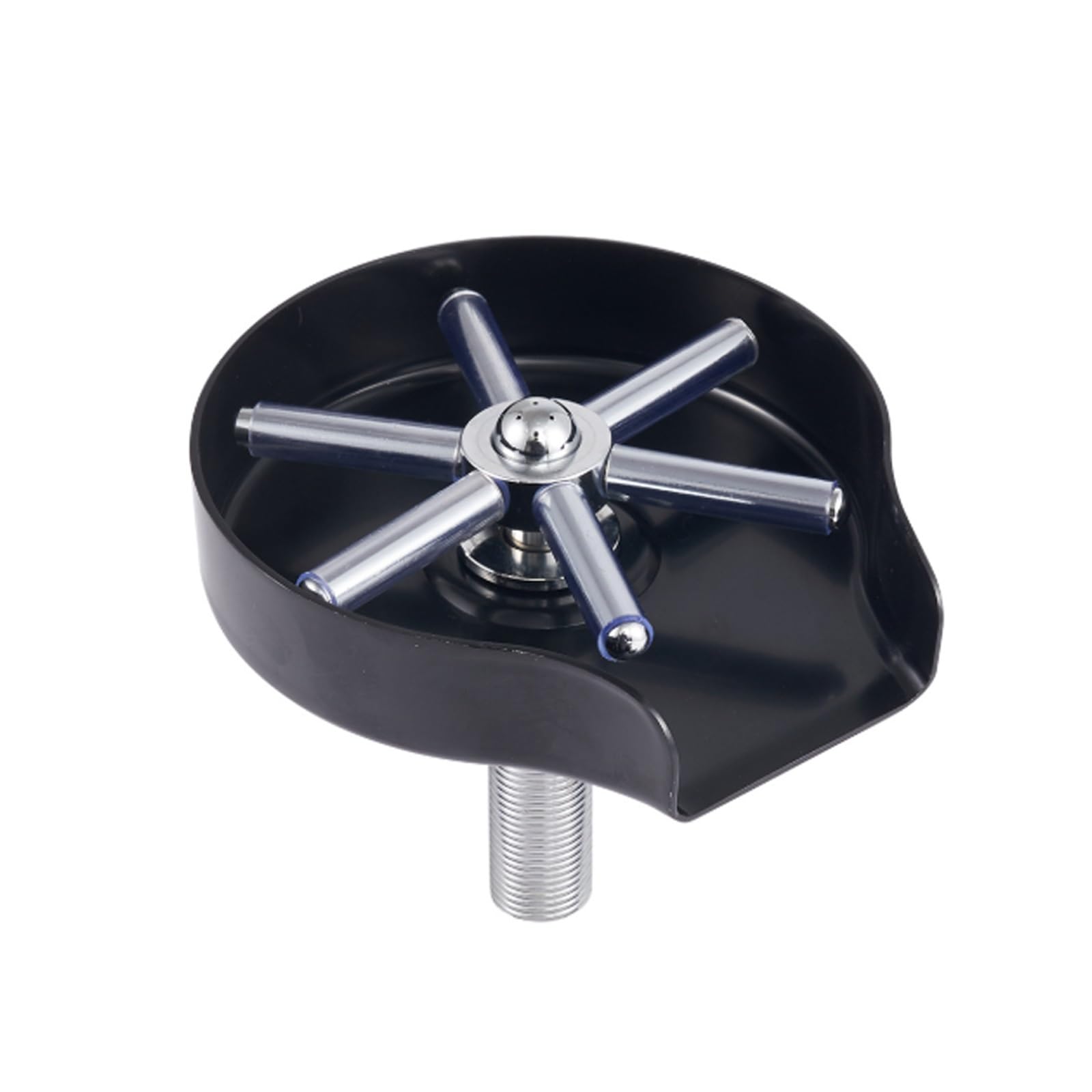 Enjuagadora de jarra Lavadora de alta presión de acero inoxidable Enjuagadora de vidrio Enjuague de 360 ​​​​grados Barra automática Fregadero con rociador Accesorio(Black - Metal)