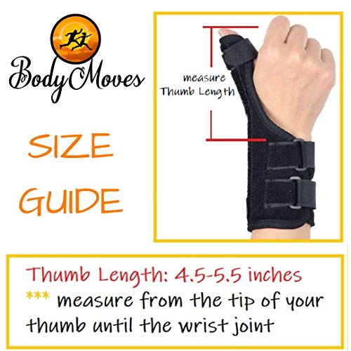 BodyMoves Thumb Splint with Wrist Brace Plus Finger Hot and Cold Gel Pack- for de quervain's tenosynovitis, Tendonitis, Trigger Thumb,Carpal Tunnel, CMC Adjustable and Reversible(Left and Right Hand) - Image 3