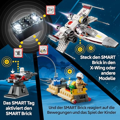 LEGO Star Wars SMART Play: Lukes Rot Fünf X-Wing - interaktives Spielzeug - All-in-1-Set - SMART Brick lässt Set darauf reagieren… – Ansicht 4