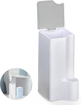 Holder for Clorox Toilet Wand, Compatible with Clorox Toilet Wand Holder only, White & Gray