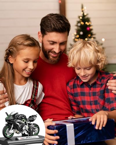 Image of MittiJoy H2R Bike, Bike Toy for Different Ages, 1:18 Scale Black Motorcycle Model Collectible, Featuring Detailed Design and Craftsmanship, Perfect for Display and Collection Enthusiasts