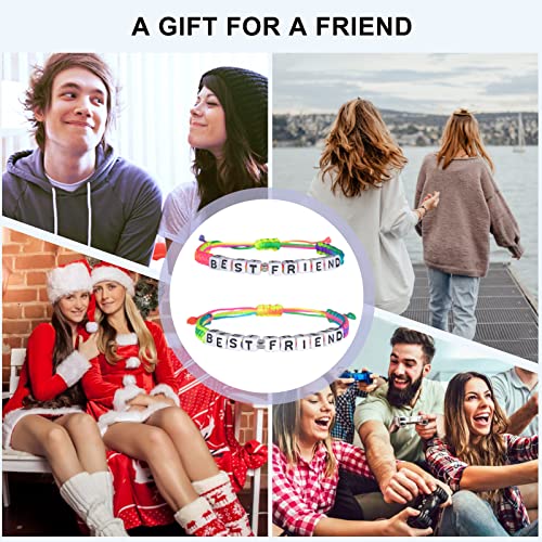 Caleesllc 2Pcs Best Friend Bracelets Handmade Braided Rope Adjustable Friendship Bracelets Mutual Attraction Long Distance Inspirational Gift For Girls Couples Graduation Day Christmas Day #TOP5