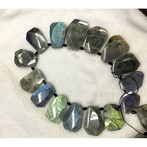 Perles labradorite flash bleu 20x30mm pour atelier bijoux fait main et DIY créatif bohème chic