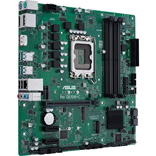 Image of ASUS Pro Q670M-C-CSM LGA 1700(Intel 12th&13th Gen&Intel vPro) mATX Commercial Motherboard(PCIe 4.0,DDR5 4800, 2xNVMe SSD M.2 Slots,4xUSB 3.2 Gen 2 Ports, Front USB 3.2 Gen 1 Type-C)