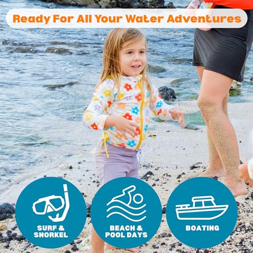 Image of SwimZip Girls' 3 Pc Swim Set w /Long Sleeve Rash Guard, Tankini & Shorts UPF 50+