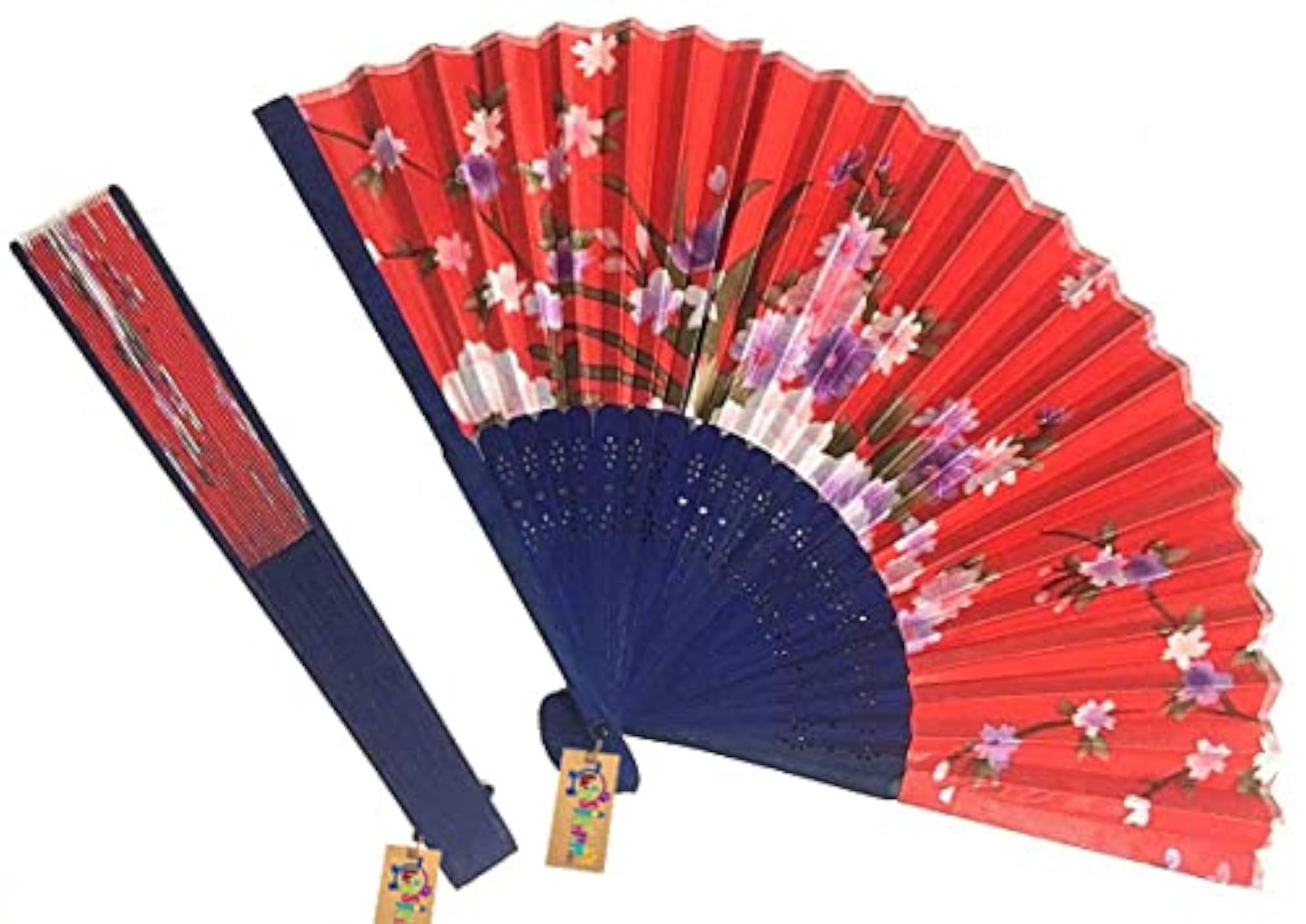 Floral Handheld Folding Chinese Vintage Fan, Gift for Women