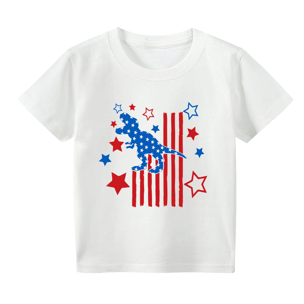 Kid 4th of July T-Shirts Boys Girls American Flag Shirt Patriotic Top Short Sleeve Tees 4-12 Years