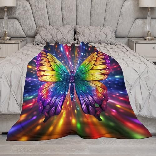 Couverture papillon polaire 130x150 cm pour lit et canapé - 8
