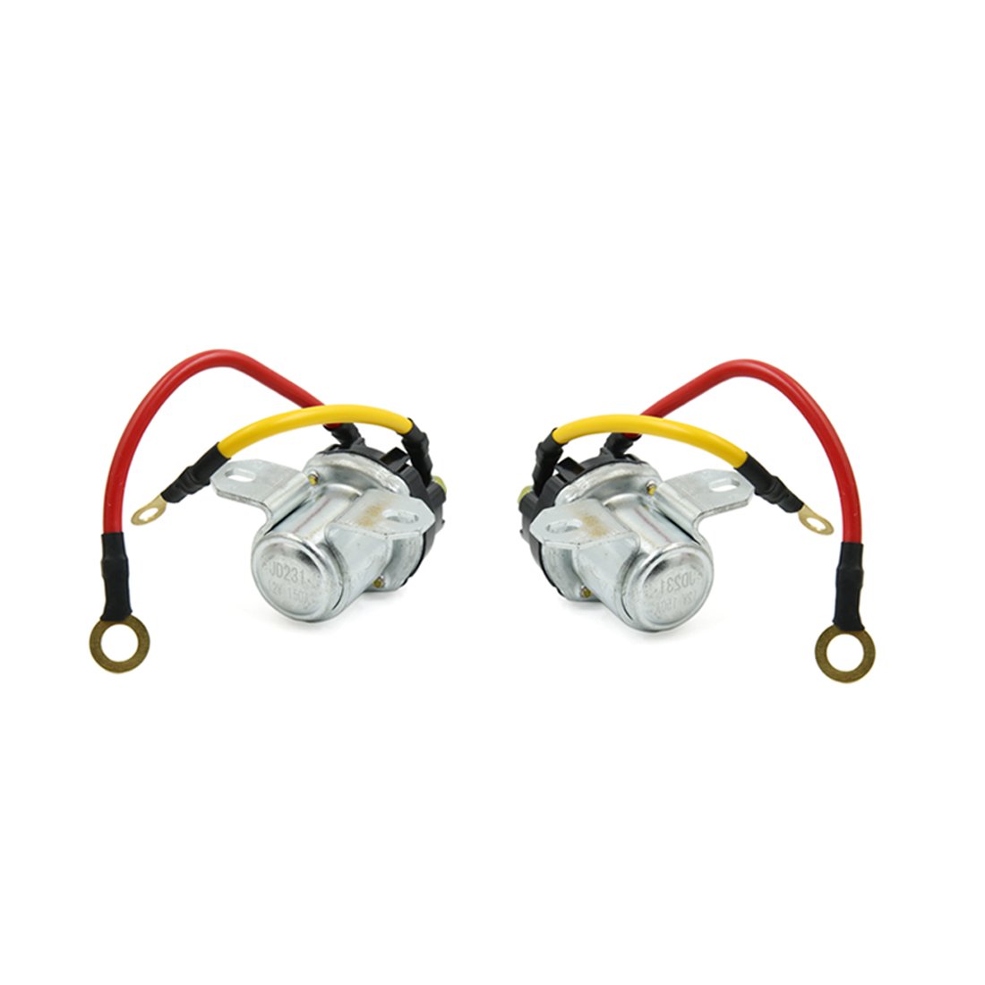Ruilogod 2pcs 150a 12V 2 Wired Motore auto motore Avviatore Solenoide Relay Connector Silver Tone