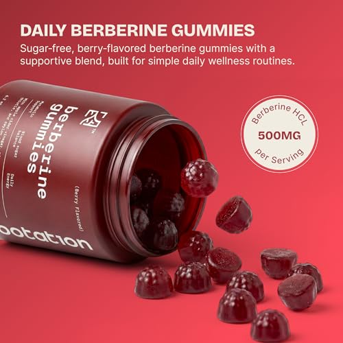 Image of Berberine HCL 500mg Gummies with Ceylon Cinnamon, Milk Thistle, Apple Cider Vinegar & Inulin Fiber - Zero Sugar Vegan Non-GMO Supplement - 60 Count