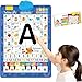 2026 New Bilingual Interactive Wall Chart for Kids– English and Spanish Wall Chart for Kids,ABCs, Numbers, Animal Words & Piano,forInteractive Touch Learning Toy for Toddlers 1–6 (Red)