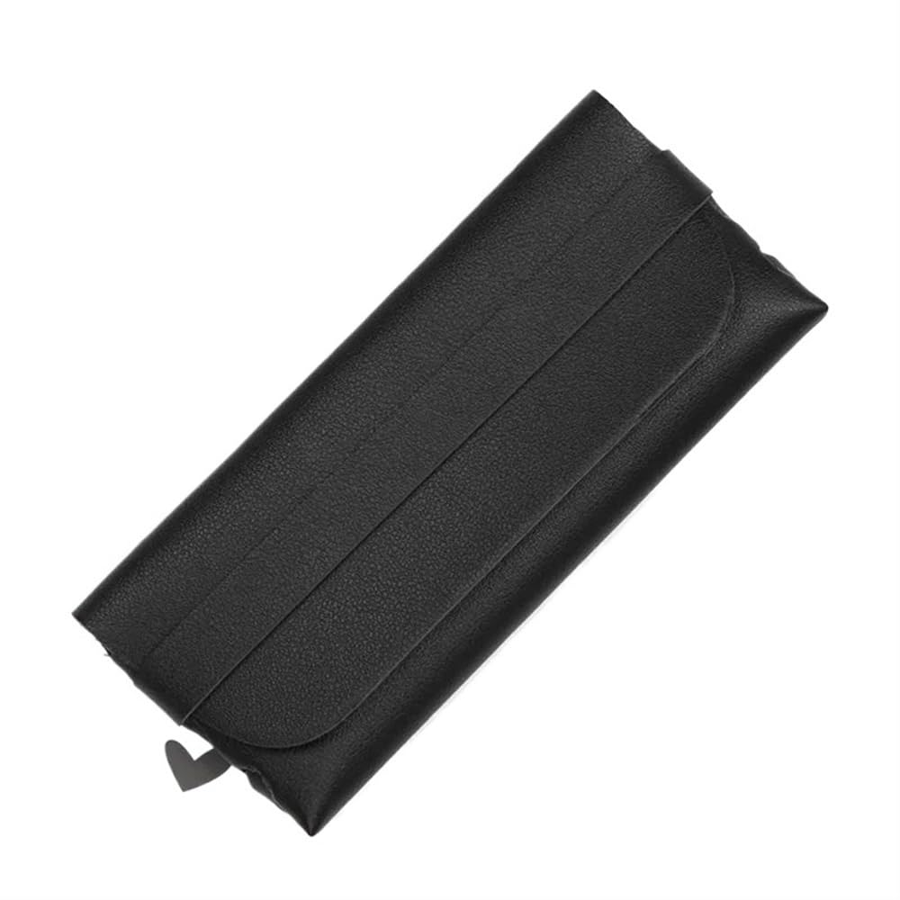 2/4/6 szt. miękka torba na okulary ze skóry PU okulary przeciwsłoneczne do czytania okulary pokrowiec ochronny etui damskie etui ochronne na okulary akcesoria (czarny, 6 szt.), Czarny, rozmiar
