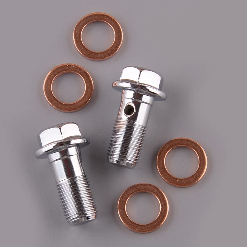 Ready Stock&COD]6X Motorcycle Stainless Brake Banjo Bolt M10 x 1.0mm Caliper Master Cylinder