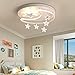 Produktbild LED Deckenleuchte Deckenlampe Mit Fernbedienung Dimmbar Stern-Mond Design Kinderlampe Metall Acryl Kinderzimmer Lichter Innenbeleuchtung Für Babyzimmer Schlafzimmer Wohnzimmerleuchten,Weiß,52CM 54W
