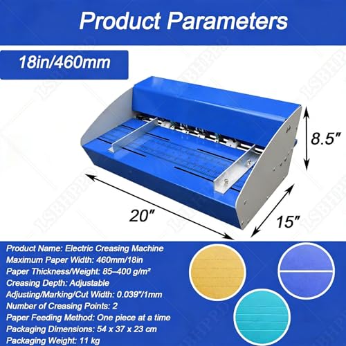 Heavy Duty 3-in-1 Creasing Machine, Automatic Booklet Maker & Folding Machine for Binding Documents, Greeting Cards & Photo Paper up to 520mm/20.5in