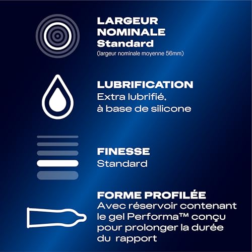 Durex Performa Kondome (Aktverlängernde Kondome, mit 5% benzocainhaltigem Gel für länger andauerndes Sexvergnügen) {1 x 10 Stück}… – Ansicht 3