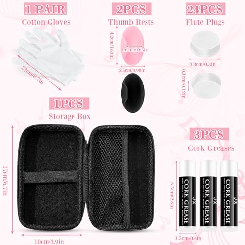 Image of Vesici 40 Pcs Flute Cleaning Kit, Flute Care Accessories Set,Pink