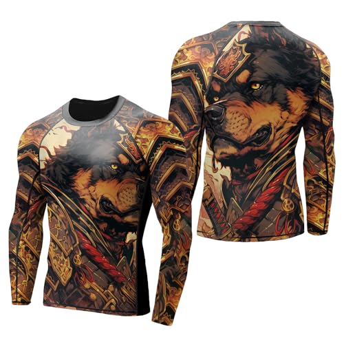 Desantiago Compression Shirt 4-Way Stretch Construction, Jiu Jitsu Rash Guard Men Long Sleeve3