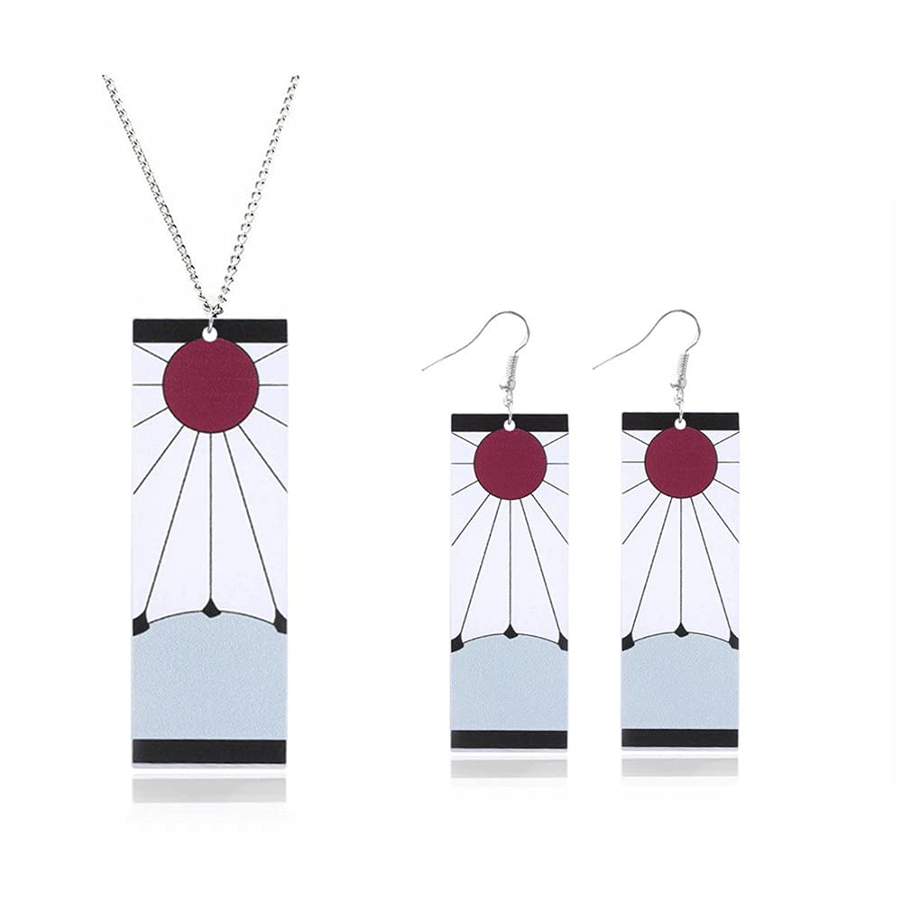 Anime Kamado Tanjiro Hanafuda Earrings - Kimetsu No Yaiba Hanafuda Earrings - Cosplay Accessories For Womens Girls