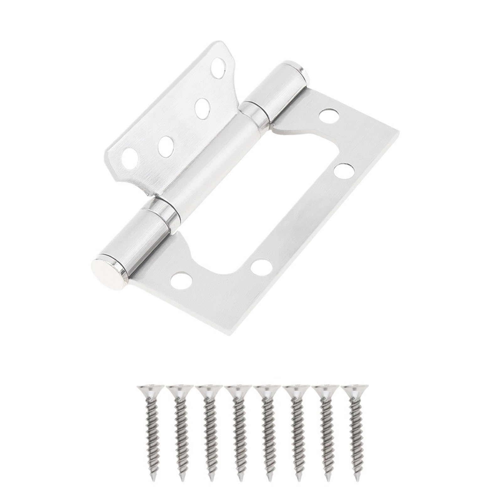 Door Hinge 10Pcs Stainless Steel Heavy Duty Door Hinges Smooth & Silent Non-Mortised(Silver)