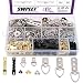Swpeet 415 Pcs Heavy Duty Assorted Picture Hangers Kit with Screws, Picture Hangers Assortment Kit for Picture Hanging Solutions with Transparent Box - 7 Models