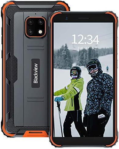 Blackview Rugged Phone, BV4900Pro Android 12 Rugged Smartphone Unlocked, 4GB+64GB (SD 256GB), 5580mAh, 5.7 HD+, IP68 Waterproof 4G Android Phone, 13MP+5MP, Dual SIM Card,Face ID, NFC, OTG - Orange