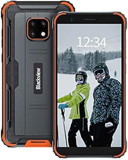 Blackview Rugged Phone, BV4900Pro Android 12 Rugged Smartphone Unlocked, 4GB+64GB (SD 256GB), 5580mAh, 5.7 HD+, IP68 Waterproof 4G Android Phone, 13MP+5MP, Dual SIM Card,Face ID, NFC, OTG - Orange